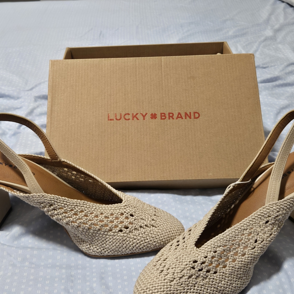 Lucky Brand Women's Tan Woven Heels